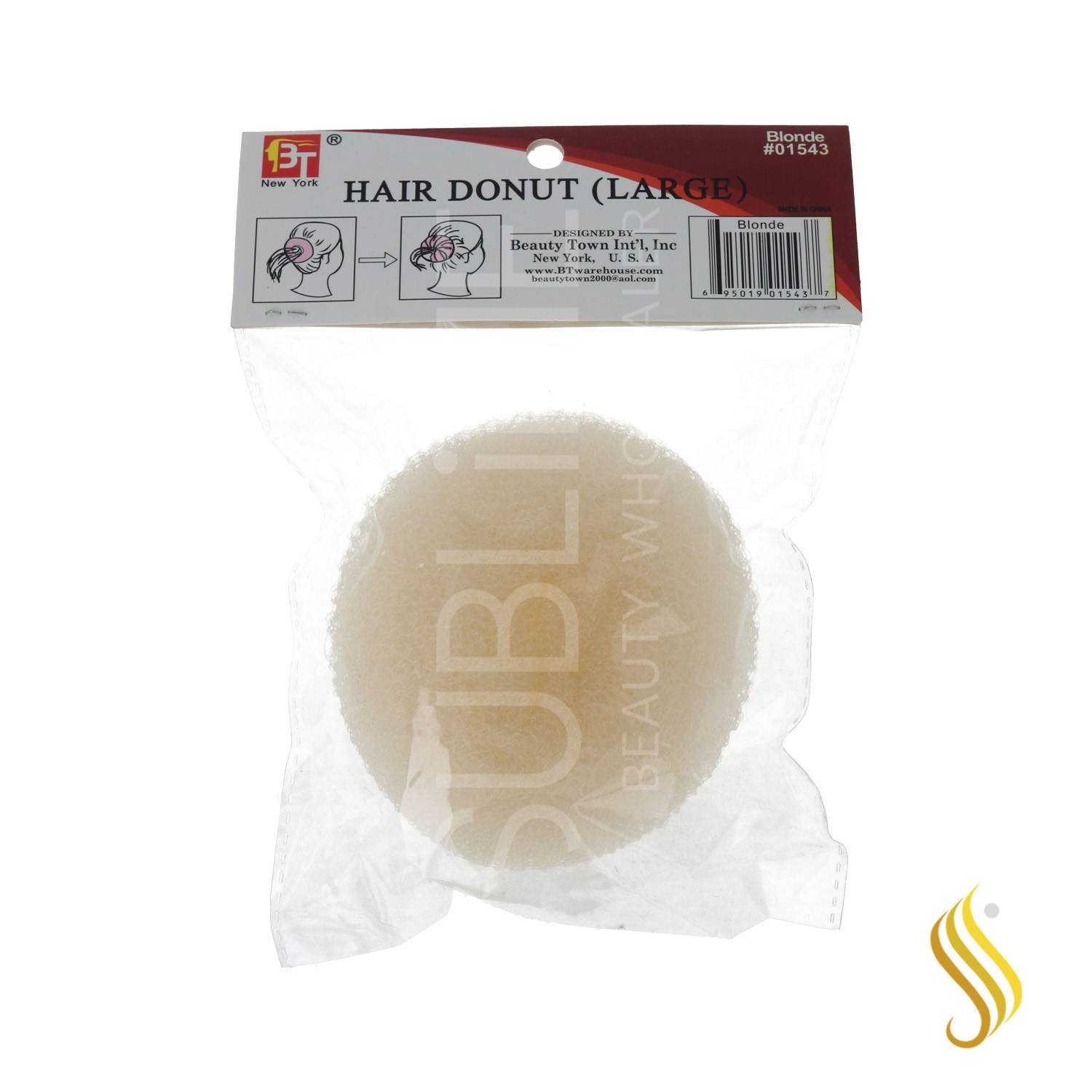 Beauty Town Hair Donut-Enchimiento Coque Longo Rubio (01543)