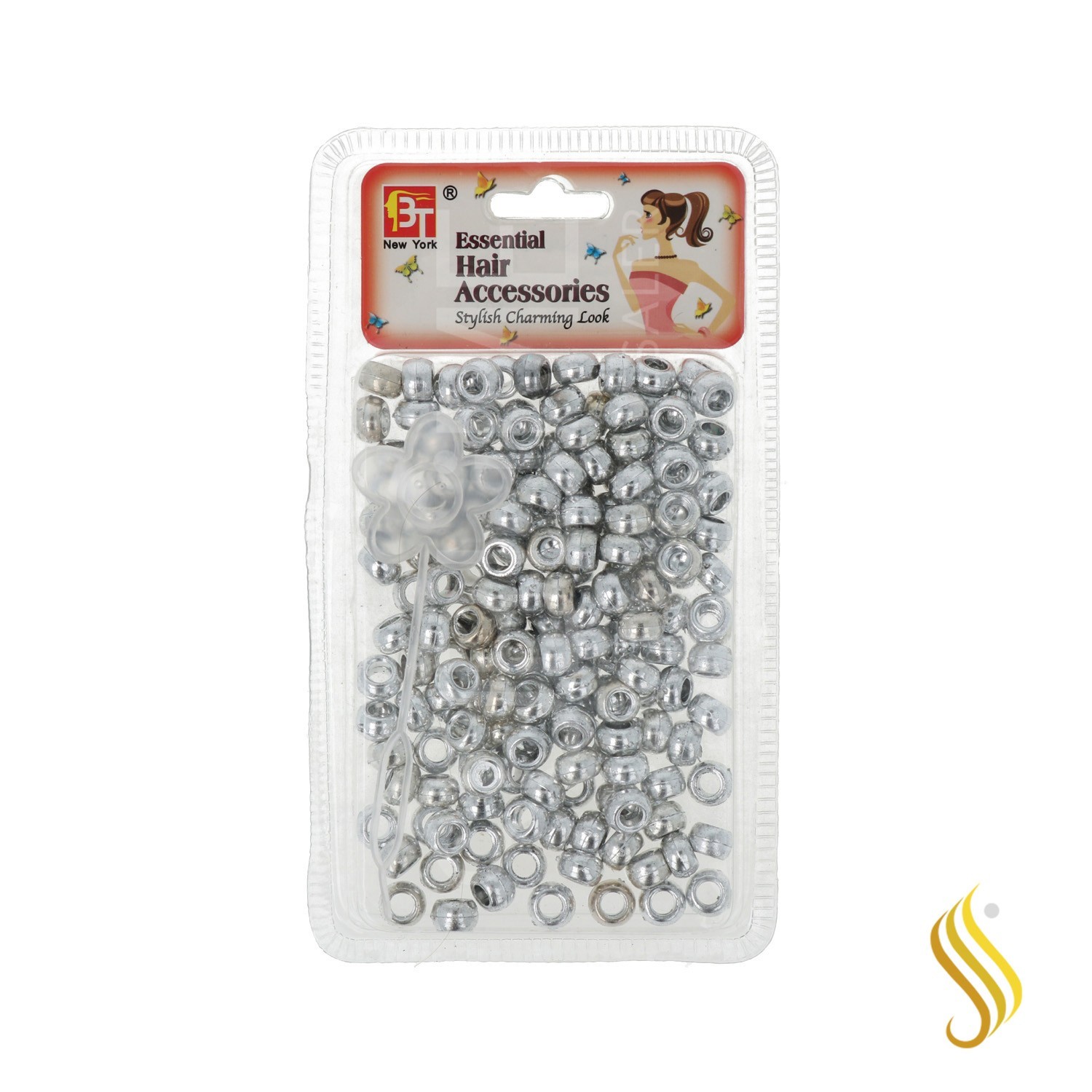 Beauty Town Plastic Balls Round Little Silver (07630)