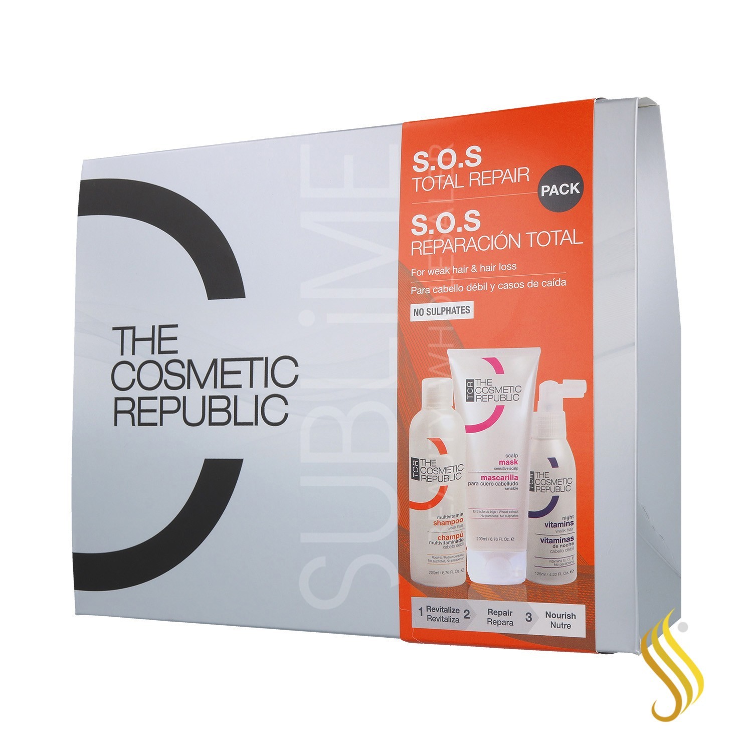 The Cosmetic Republic Pack S.O.S Total Repair (Shampooing/Masque/Vitamines)