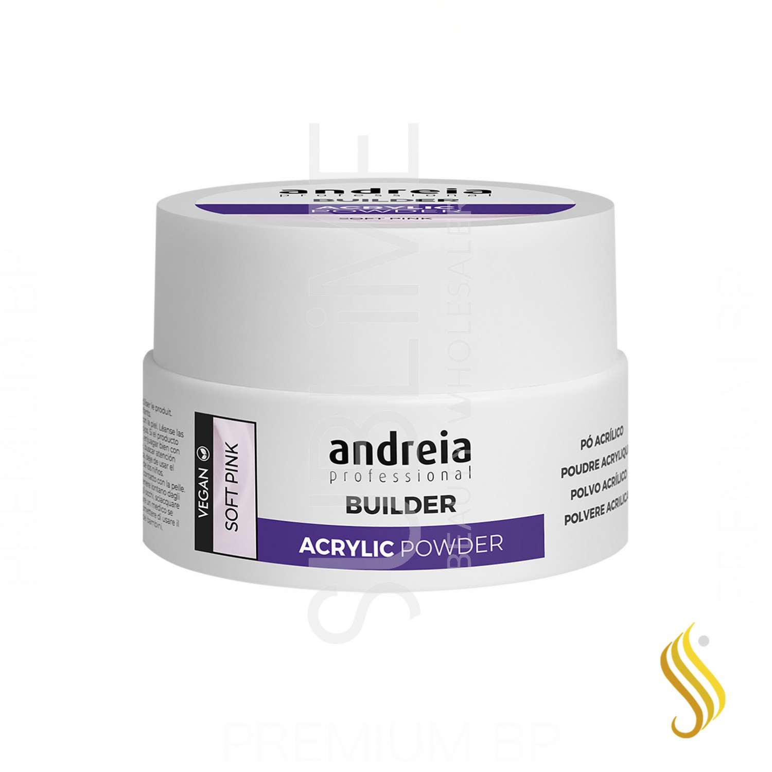 Andreia Professional Builder Acrylic Powder Polvos Acrilicos Soft Pink 20 g