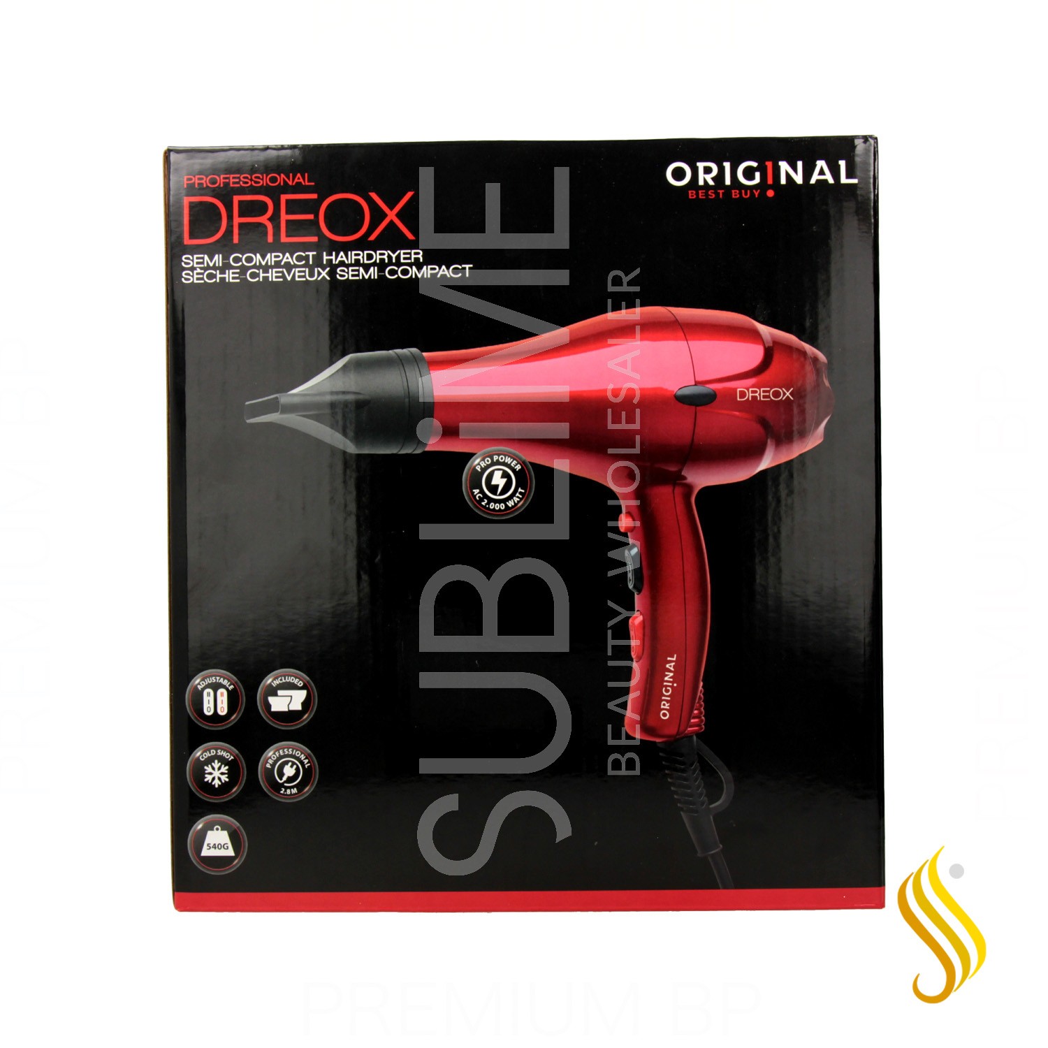 Sèche-cheveux Sinelco Original Dreox Rouge 2000 W