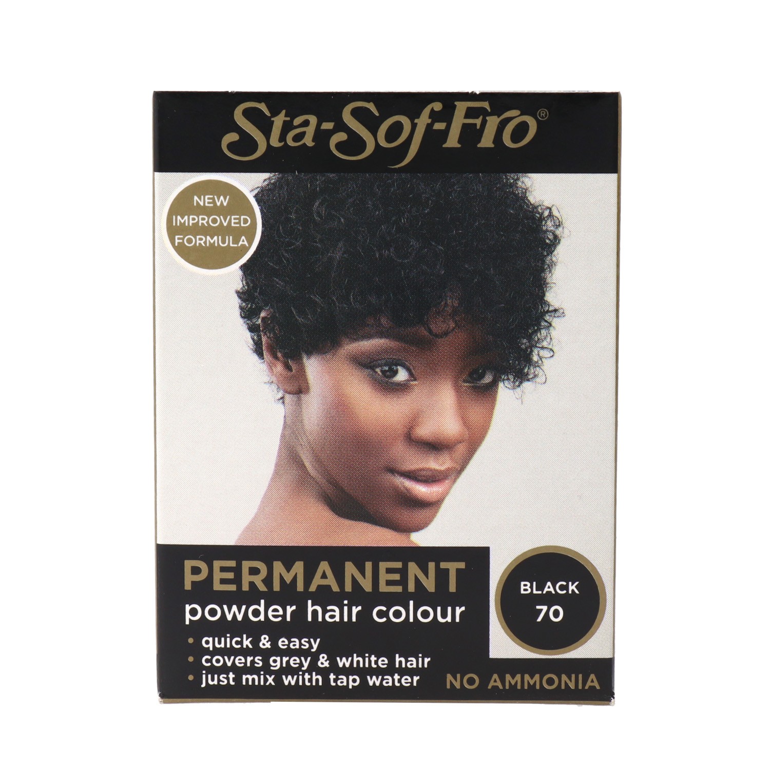 Sta-sof-fro Permanent Powder Cheveux Couleur Noir 8 Gr